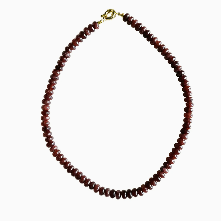 Saddle Brown Candy Stone Necklace