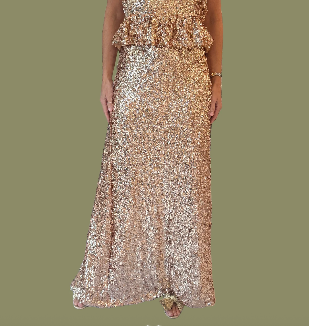 Olivia by Livro Sawyer Skirt in Gold Sequins