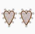 Pearl Studded Heart Earrings