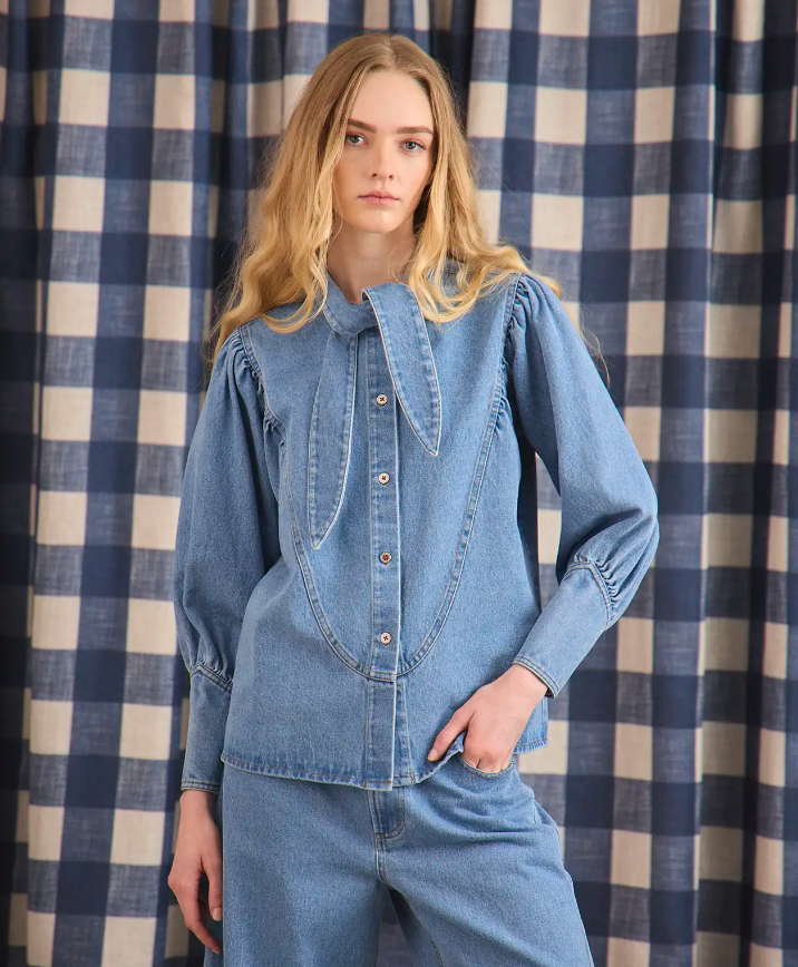 Hunter Bell Odessa Shirt in Vintage Denim