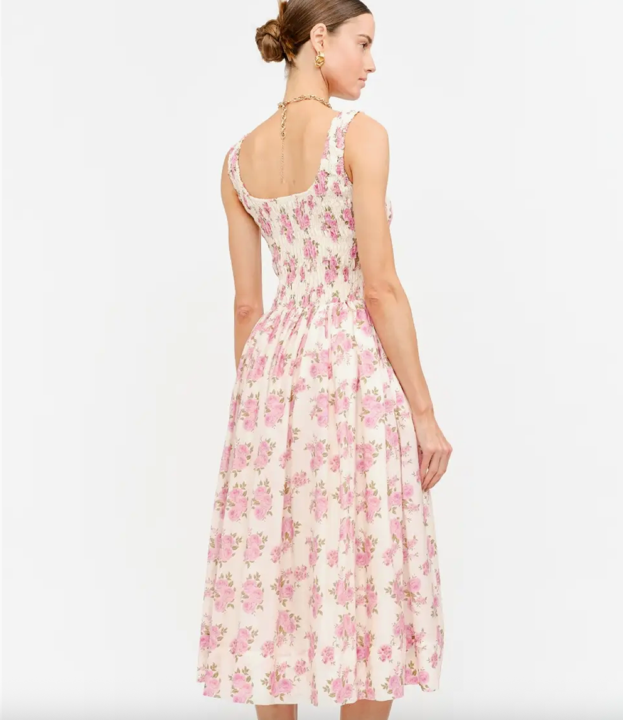 Carly Smocked Dress in Pink Floral