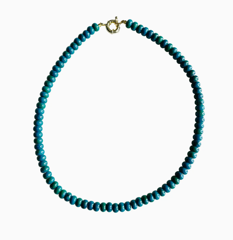 Emerald Blue Candy Stone Necklace