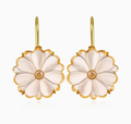 Magnolia Flower Drop Earrings in Champagne