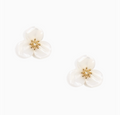 White Tortoise Flower Stud Earring