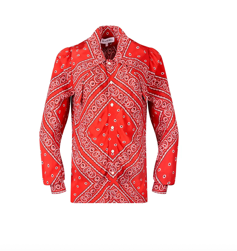Hunter Bell Frances Blouse in Aces Wild Red