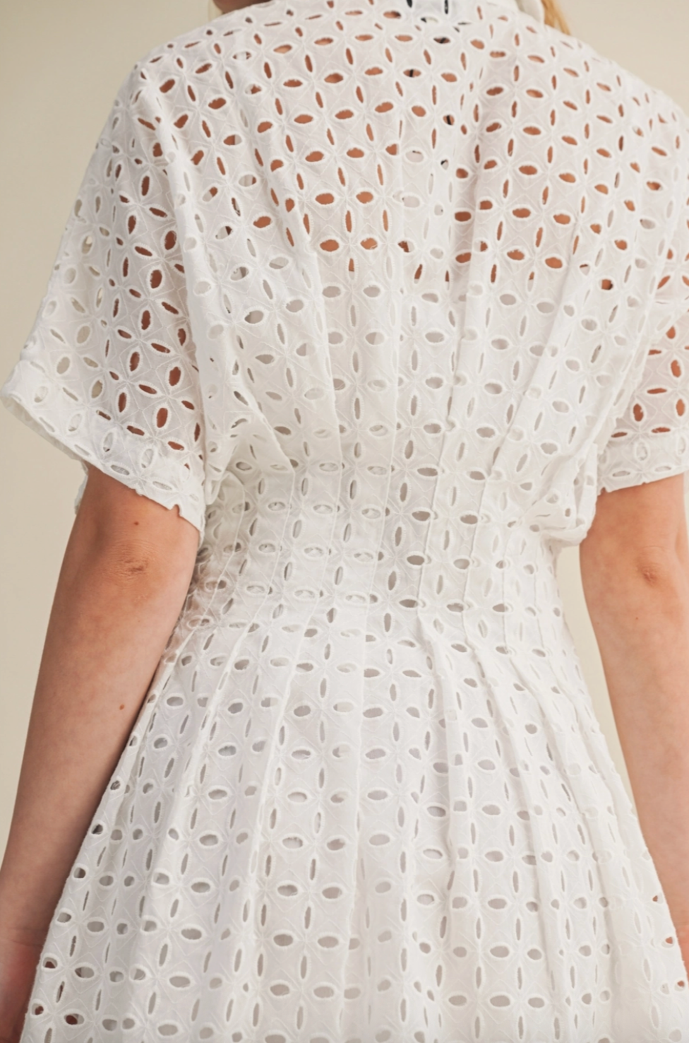 Ellie Eyelet Dress in White