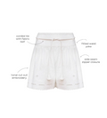 Hunter Bell Fern Short in White Embroidery