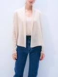 White + Warren Cashmere Mini Trapeze Cardigan in Natural Heather